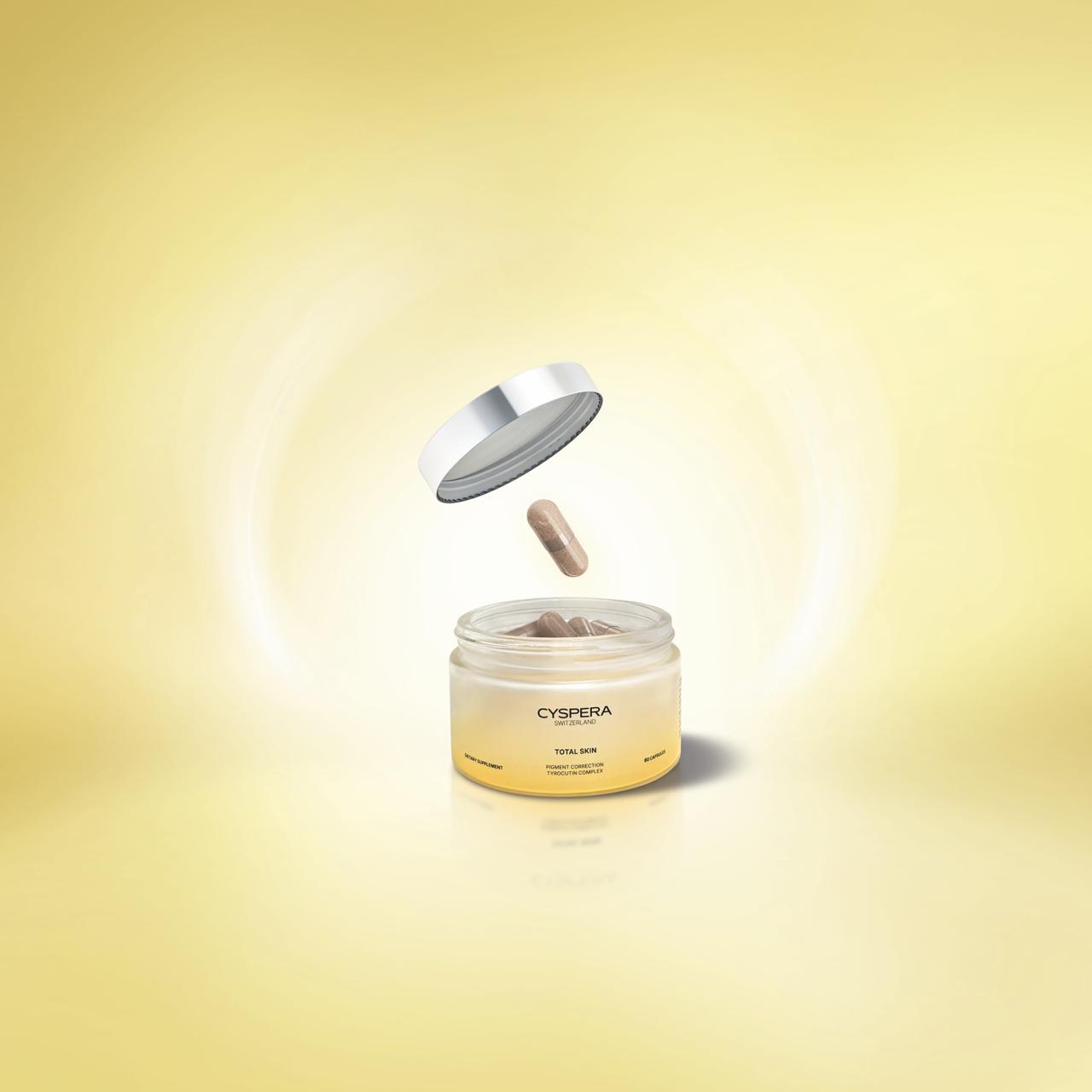 Cyspera Total Skin dietary supplement jar