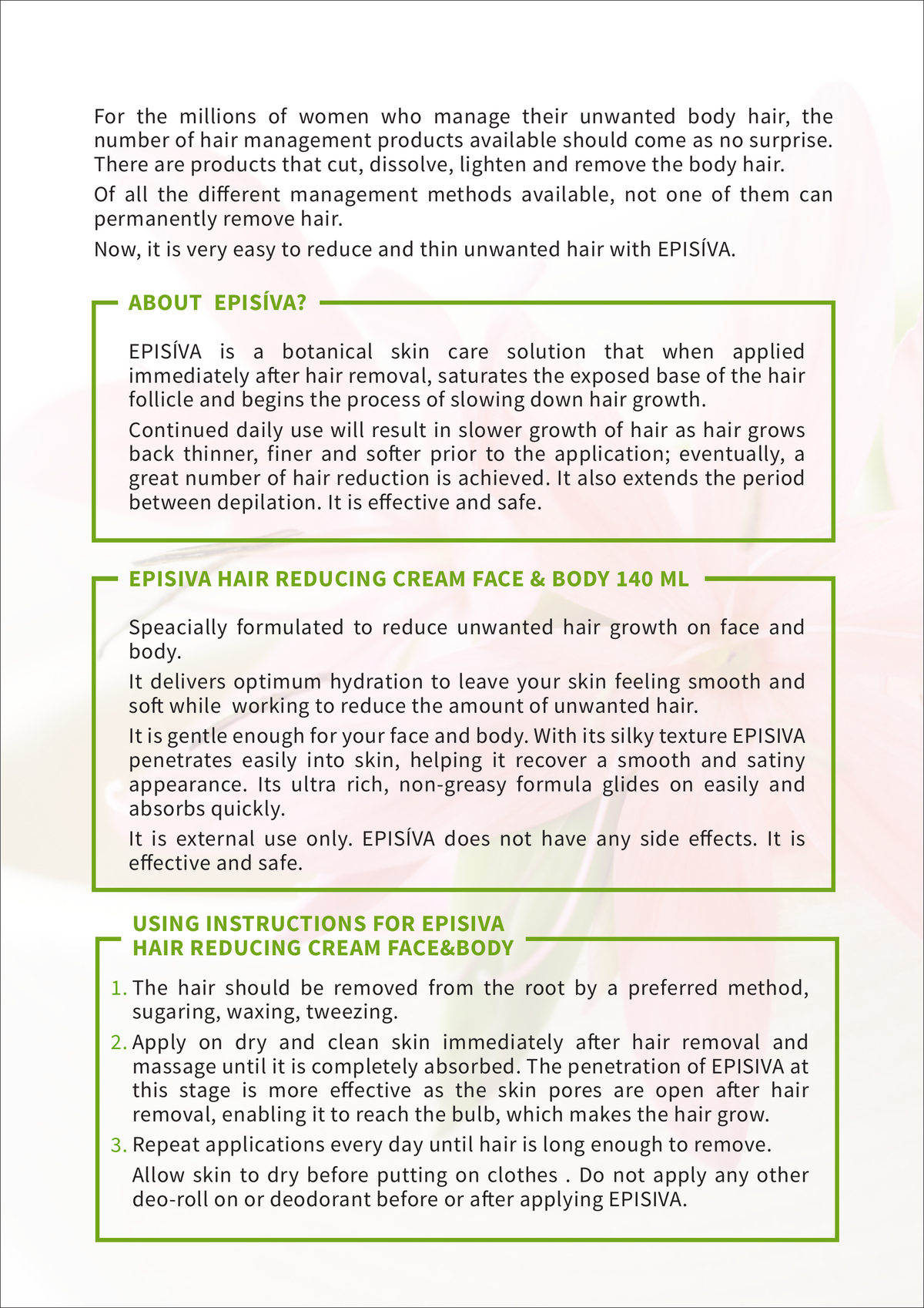 Episiva product information