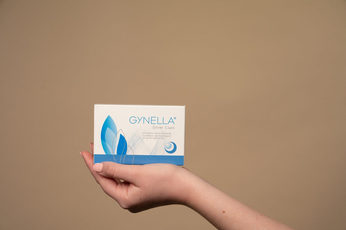 Gynella Silver Caps box in hand