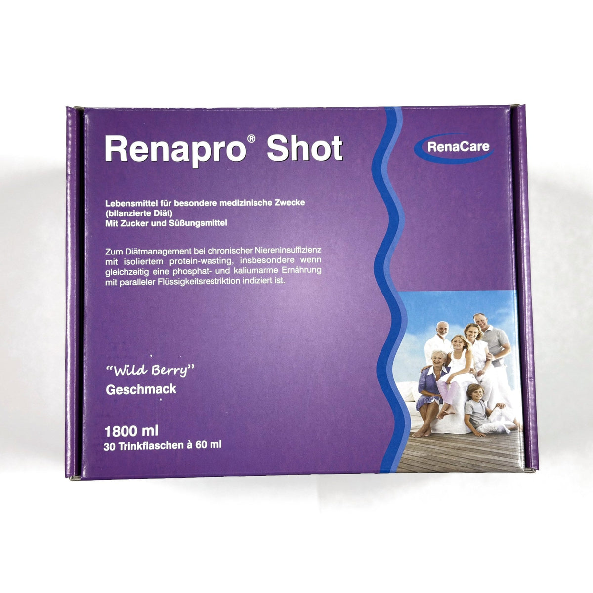 Renapro Shot renal protein shot – box of 30 x 60 ml, Wild Berry