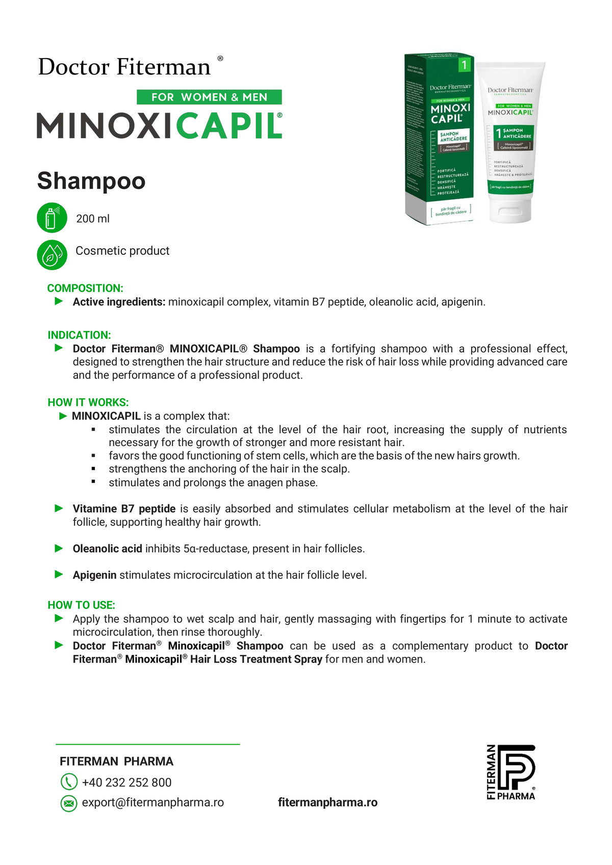 Minoxicapil Shampoo product information