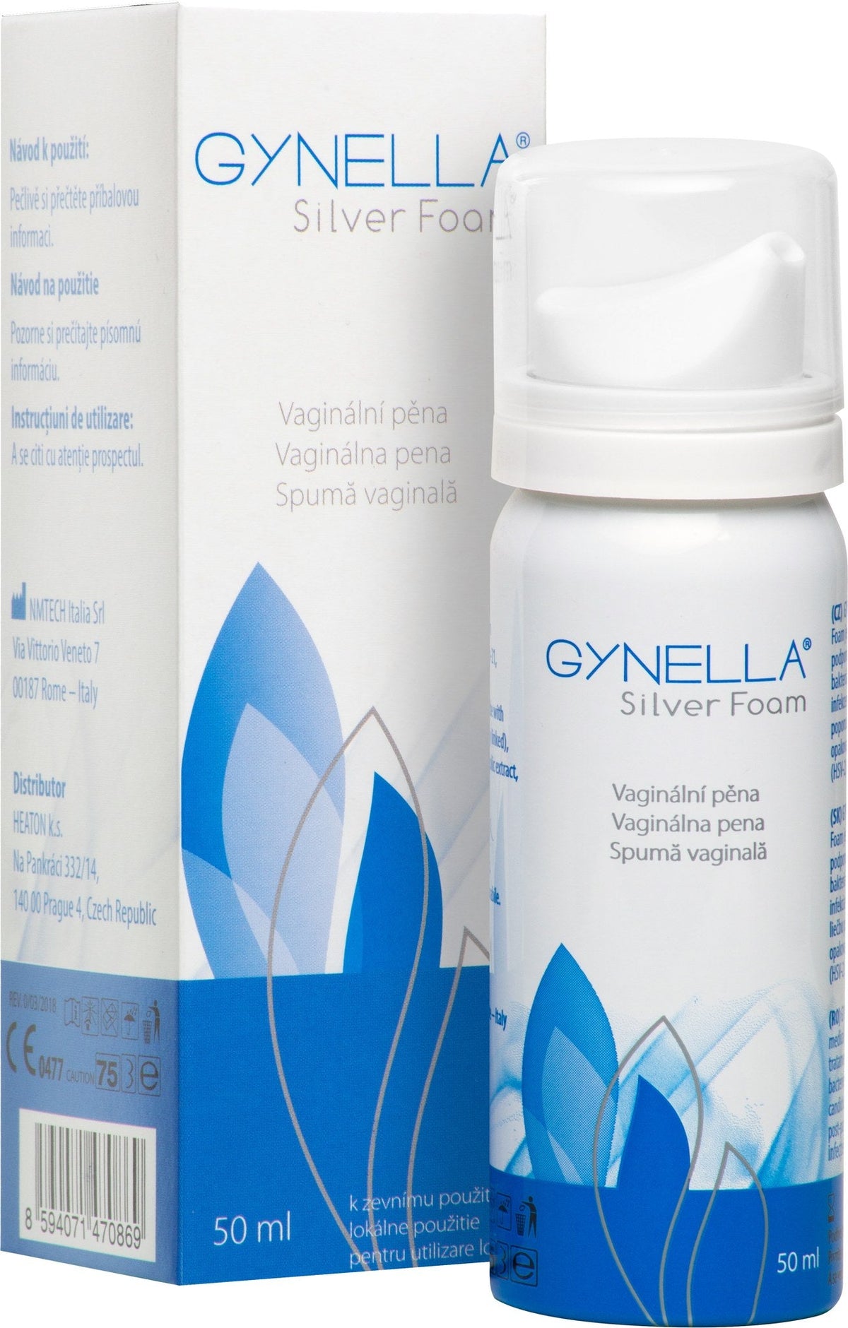 Gynella Silver Foam bottle and box