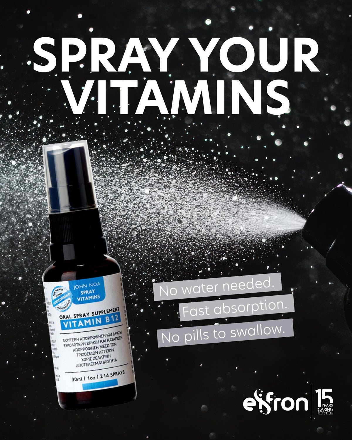 John Noa Vitamin B12 spray – no water needed, no pills to swallow